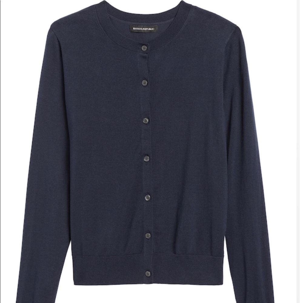 Stretch-Cotton Banana Republic Cardigan Sweater